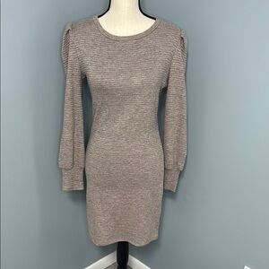 BB Dakota Steve Madden Women’s Beige Ribbed Knit Sweater Dress Sz S